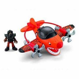 Fisher Price Imaginext Avião Sky Racer Tubarão Tigre